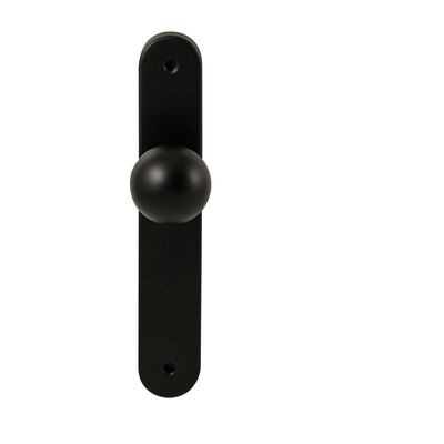 Hardbrass Knopkruk Sfera op ovaal langschild blind - zwart