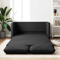Slaapbank vloermodel 2-in-1 112x174x55 cm stof zwart - thumbnail