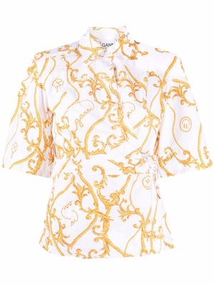 GANNI chemise à manches courtes - Blanc