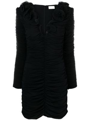 Magda Butrym robe courte à fleurs - Noir