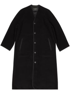 Balenciaga manteau boutonné à col v - Noir