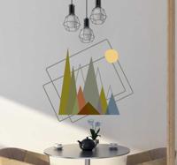 Muurstickers kunst bergen minimalistische stijl - thumbnail