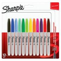 Sharpie permanente marker, fijn, blister van 12 stuks in geassorteerde kleuren - thumbnail