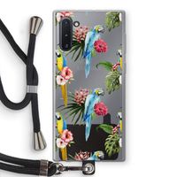 Kleurrijke papegaaien: Samsung Galaxy Note 10 Transparant Hoesje met koord