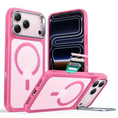 iPhone 17 Pro Max Classic Hybrid Magnetic Case (Camera Control, Stash Stand) - Frosted Pink iPhone 17 Pro Max Classic Hybrid Magnetic Case (Camera Control, Stash Stand) - Frosted Pink