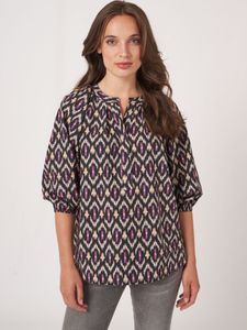 Katoenen blouse met ikat print