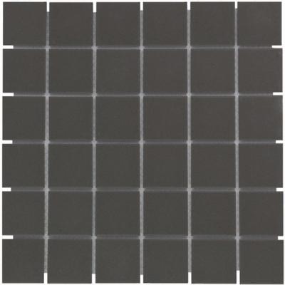 The Mosaic Factory London Mozaiek Tegel Vierkant - Zwart Porselein Ongeglazuurd, R11 309x309 mm