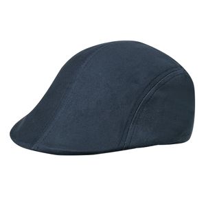 Flat cap/pet voor heren - donkerblauw - katoen - basic hoofdmaat 58 cm