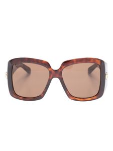 Gucci Eyewear lunettes de soleil oversize à effet écailles de tortue - Marron