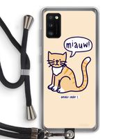 Miauw: Samsung Galaxy A41 Transparant Hoesje met koord Miauw: Samsung Galaxy A41 Transparant Hoesje met koord