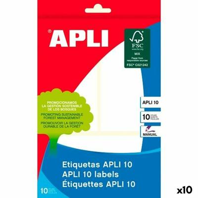 Klevende etiketten Apli Wit Papier 10 Lakens 53 x 100 mm (10 Stuks)