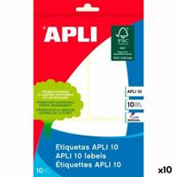 Klevende etiketten Apli Wit Papier 10 Lakens 53 x 100 mm (10 Stuks)