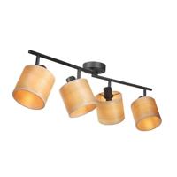 Steinhauer PlafondlampBambus zwart met bamboe 4-lichts - 3668ZW