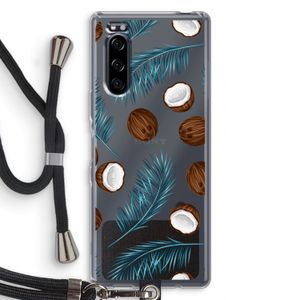 Kokosnoot roze: Sony Xperia 5 Transparant Hoesje met koord