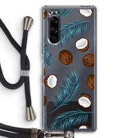 Kokosnoot roze: Sony Xperia 5 Transparant Hoesje met koord