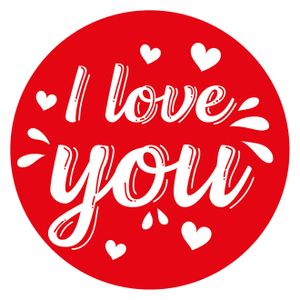 30x Onderzetters I love you met hartjes romantische Valentijn onderleggers