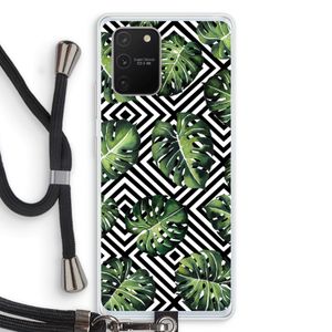 Geometrische jungle: Samsung Galaxy S10 Lite Transparant Hoesje met koord