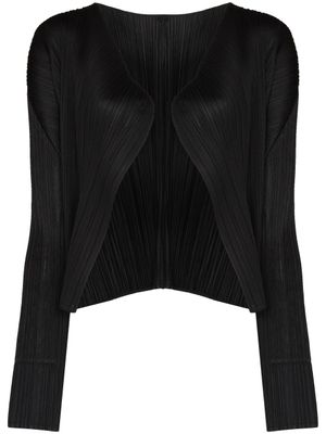 Pleats Please Issey Miyake cardigan plissé à manches longues - Noir