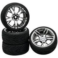 Reely 1:10 Straatmodel, Sportwagen Complete wielen Devil 6M Chroom-zwart, Zilver 4 stuk(s)