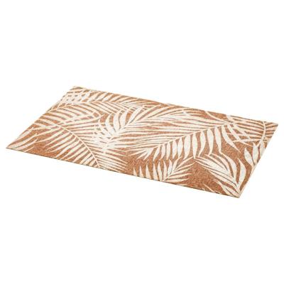 Secret de Gourmet tafel placemats Palm Tree - wit/bruin - linnen mix - 45 x 30 cm