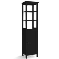 Badkamermeubel op Poten Smalle Vrijstaande Kast met 3 Open Vakken en 3-Standen Verstelbare Legplankkast 40 x 32 x 161,5 cm
