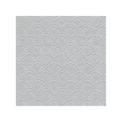 Servet Luxe - 16x - 3-laags - met schub patroon - zilver - 33 x 33 cm
