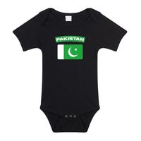Pakistan romper met vlag zwart voor babys - thumbnail