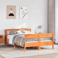 Bedframe zonder matras massief grenenhout wasbruin 160x200 cm