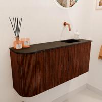 Toiletmeubel Mondiaz Joya | 91.6 cm | Meubelkleur Ruby | Faye wastafel Urban Rechts | Zonder kraangat(en)