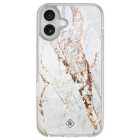 iPhone 16 hybride hoesje - Marmer goud