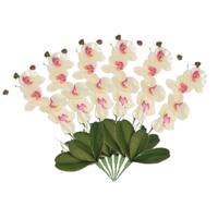 Wit/Roze Orchidee/Phalaenopsis kunstplant takken 44 cm voor binnen