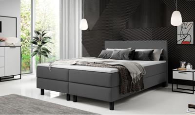 OP=OP Vaste Boxspring 180 x 200 Skaileer Antraciet incl. Groot Matras