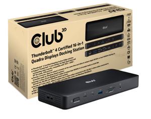 Club 3D Thunderbolt 4, 16-in-1 Quadra Displays Dockstation dockingstation