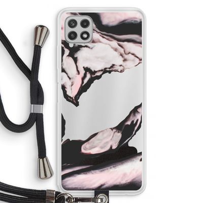 Roze stroom: Samsung Galaxy A22 4G Transparant Hoesje met koord