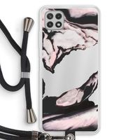 Roze stroom: Samsung Galaxy A22 4G Transparant Hoesje met koord