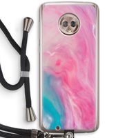 Roze explosie: Motorola Moto G6 Transparant Hoesje met koord
