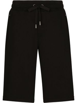 Dolce & Gabbana short de sport à patch logo - Noir