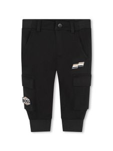 BOSS Kidswear logo-patch trousers - Noir