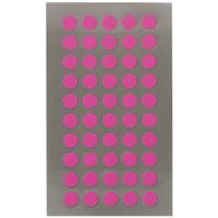 Hobby stickers - 200x stuks - D8 mm - neon roze ronde stickers - Kantoor stickers - Scrapbook