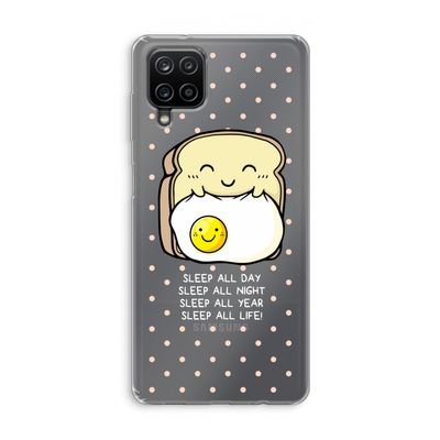 Sleep All Day: Samsung Galaxy A12 Transparant Hoesje
