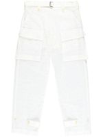 sacai pantalon à logo brodé - Blanc