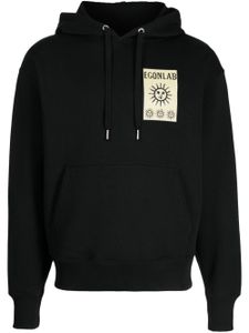 EGONlab. hoodie en coton à patch logo - Noir