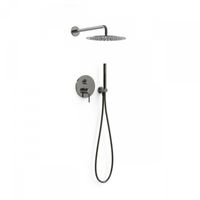 Regendoucheset Inbouw Tres Study Exclusive Rond 30 cm Met Wandarm en Handdoucheset met Staafhanddouche Rapid Box Metallic Zwart Regendoucheset Inbouw Tres Study Exclusive Rond 30 cm Met Wandarm en Handdoucheset met Staafhanddouche Rapid Box Metallic Zwart
