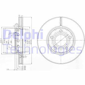 Remschijf DELPHI, Remschijftype: Geventileerd: , u.a. für Audi