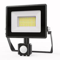 HOFTRONIC™ Stratos LED Breedstraler met PIR sensor 30 Watt 2505 lumen IP65 6500K Zwart 2 jaar garantie