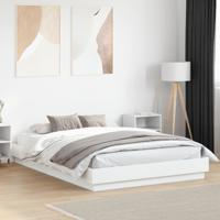 Bedframe met LED-verlichting wit 160x200 cm