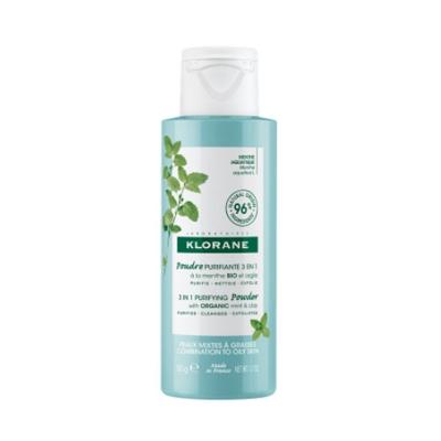 Klorane Poudre purifiante 3 en 1 à la Menthe aquatique BIO & argile 50gr