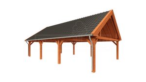 Overkapping Zadeldak XXL 1145x700 cm- Zadeldak- Onbehandeld lariks Douglas hout- Trendhout
