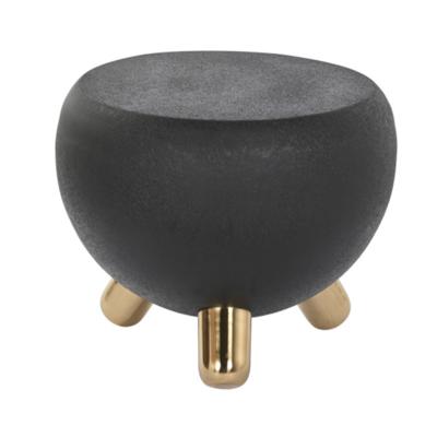 Item Int. Industri?le Bijzettafel - 51 cm - wrinkled zwart ijzer - goudkleurige poten