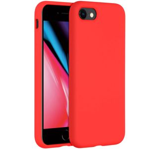 Accezz Liquid Silicone voor Apple iPhone SE (2022 / 2020) / 8 / 7 Telefoonhoesje Rood